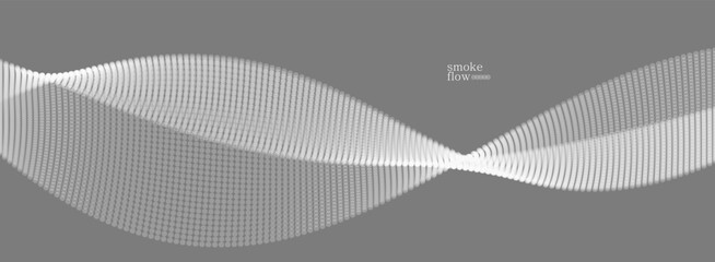 Abstract vector smoke background, wave of flowing circles particles, grey abstract illustration, smooth and soft design, relaxing image.