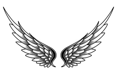 vector angel wings tribal tattoo