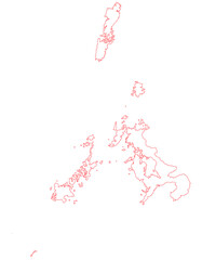 長崎県　地図　白色　イラスト