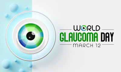 World Glaucoma day is observed every year on March 12, it is a group of eye conditions that damage the optic nerve, the health of which is vital for good vision. 3D Rendering