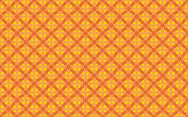 Orange and brown flower batik pattern. Seamless modern batik for fabric, textile, wallpaper, cover, and card.