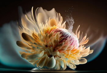Ai-Generated Artistry: Capturing the Beauty of Vibrant Flowers in High-Speed Macro Photography
