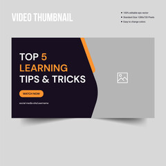 Professional fitness training video thumbnail cover design template