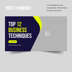Grow business tips video thumbnail design template