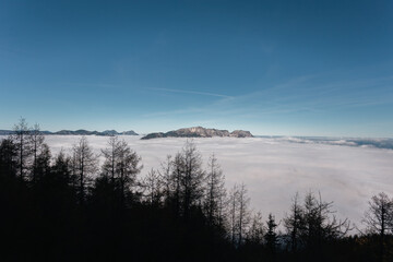 beautiful landscape with mountains and clouds