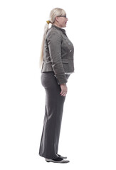 Fototapeta premium confident business woman looking forward. isolated on a white