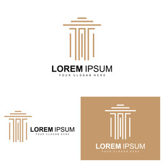 Pillar Logo, Law Design, Building Construction Pillar Vector, Product Brand Illustration Icon