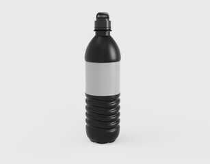 matte pet bottle with sport cap isolated white background. 3d illustration