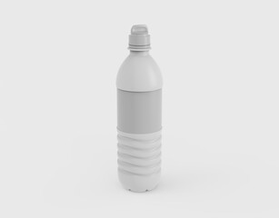 matte pet bottle with sport cap isolated white background. 3d illustration