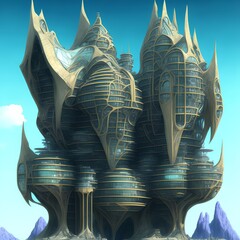 Science Fantasy Architecture, Generative AI Illustration