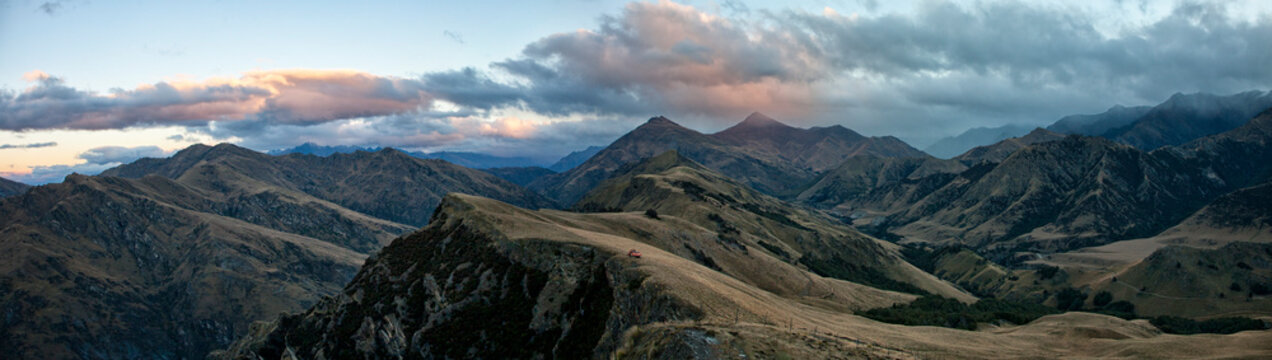 Panorama of mountains, Queenstown, South Island, New Zealand