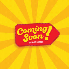 Coming soon label  comic style