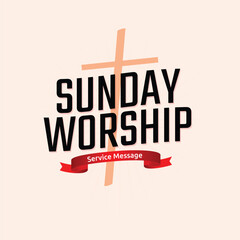 Sunday worship vector 
