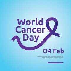 International world cancer day poster with cancer icon
