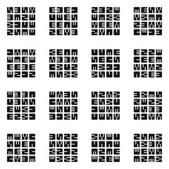 Fototapeta premium Asemic Glyph writing hieroglyph imitation abstract illustration