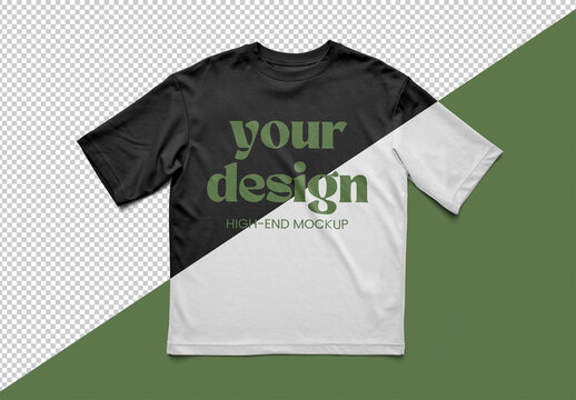 Heavyweight T-Shirt Mockup With Customizable Colors and Transparent Background