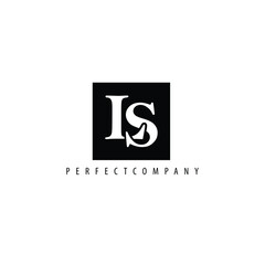 LS monogram vector logo within black box. Luxury logo for product, brand, media, company, jewelry, accessories, and business.