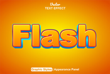 flash text effect with graphic style and editable.