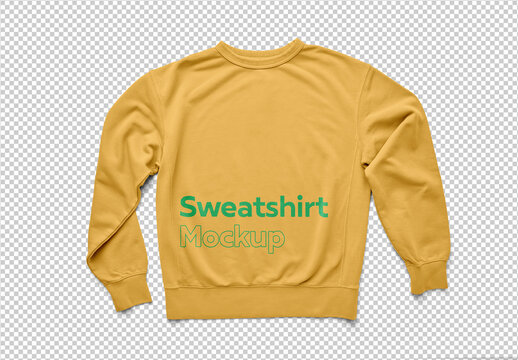 Overhead Image of a Sweatshirt Mockup Isolated With Shadow
