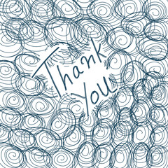 Thank You Circular Sketch Lines Background Square