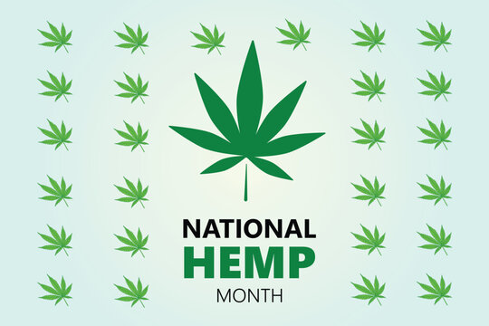 National hemp month. Vector banner, poster, card for web, social media, networks. Green cannabis leaf. Vector illustration banner design template concept of National Hemp Day observed on February 04. 