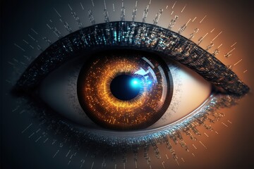 A futuristic eye with data processing capabilities. Generative AI