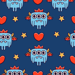 Monster character cartoon pattern illustration design