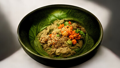Bowl Buddha. Buckwheat, pumpkin, chicken fillet, avocado food