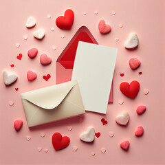 Heartfelt Greetings for Your Valentine: Saint Valentine's Day Background with Red Hearts
