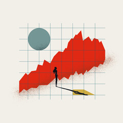 Business analysis abstract vector concept. Symbol of data, chart, growth. Minimal design illustration.