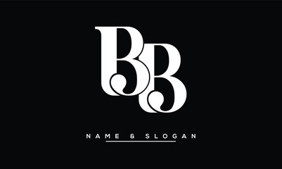 B, BB  Abstract Letters  Logo  Monogram - obrazy, fototapety, plakaty