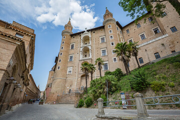 Beautiful places of Italy. View of the Ducal Palace of Urbino , city and World Heritage Site in...