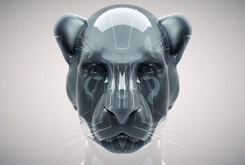 Abstract black panther portrait. Unique and powerful mind concept. © Orlando Florin Rosu