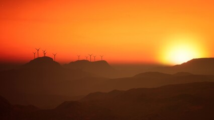Wind turbine on the red planet