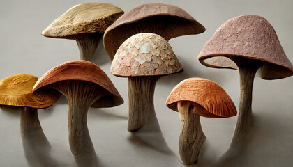 Natural mushroom caps