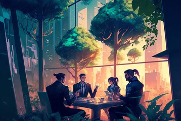 The future of work - business meeting in the metaverse