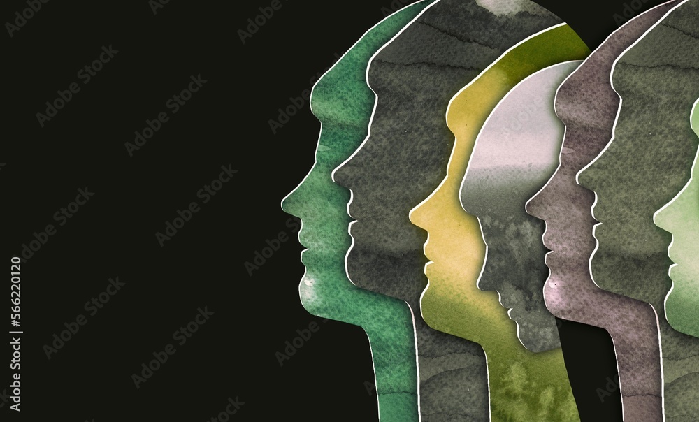 Wall mural conceptual art of think, brain mind, mental health, spiritual, soul and psychology. concept idea art