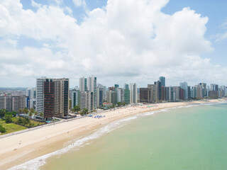 Aerial view of candeias beach in jaboatão dos guararapes city, pernambuco, brazil