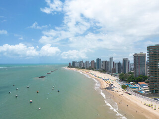 Aerial view of candeias beach in jaboat&atilde;o dos guararapes city, pernambuco, brazil