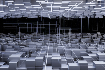 3d rendering science concept cube picture