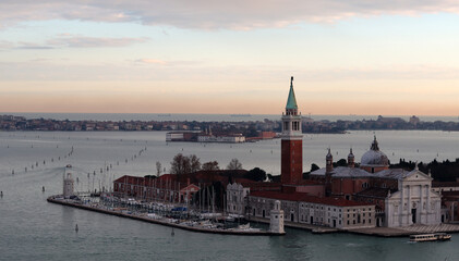 Obraz premium Venice city view. Sunny evening in beautiful Italian city. Romantic holydays destinations concept. 