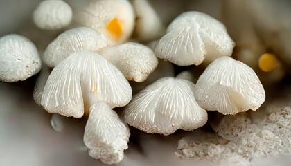 White mushrooms in bin food