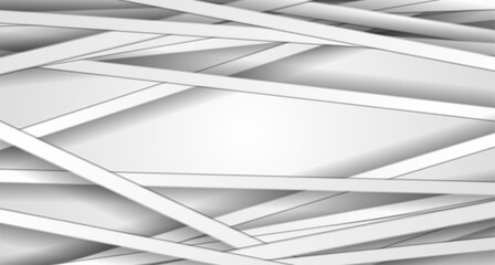 White paper stripes abstract geometric corporate background. Vector design