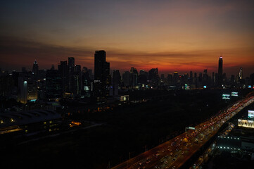 Fototapeta na wymiar Night view city of Bangkok.