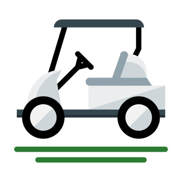 Golf cart, buggy icon in flat style vector