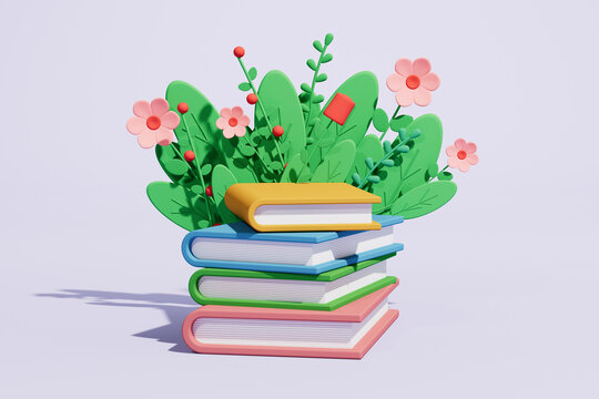 3d rendering book title picture