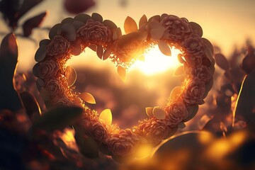 A new love grows - heart of flowers