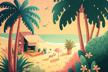 Relaxing tropical beach vacation