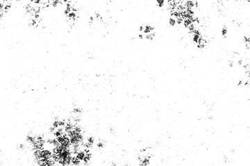 Grunge background of black and white. Abstract illustration texture of cracks, chips, dot isolated on transparent background PNG file.