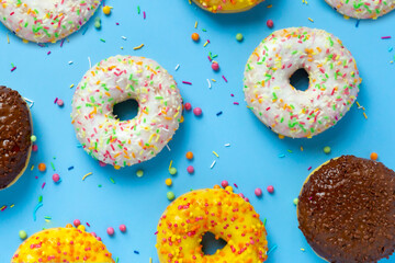 Donuts flat lay
